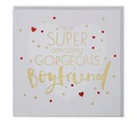 Clintons: Tarjeta de cumpleaños con forma de corazón grande y texto Boyfriend, 11 x 15 cm