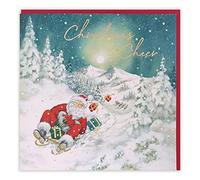 Clintons: Tarjeta de Navidad de Papá Noel en trineo, multicolor, 192 x 192,1169580