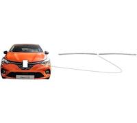 Clio V 2019up - Rejilla frontal cromada para capó superior de acero inoxidable, 2 unidades