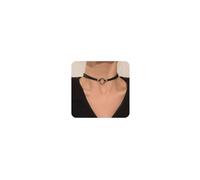 Cliory Collar de terciopelo negro en capas para mujer, gargantilla de círculo negro, joyería para mujer