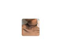 Cliory Collares bohemios de cristal en capas con colgante de lágrima y diamantes de imitación, gargantilla de terciopelo negro, joyería para mujer