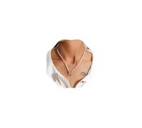 Cliory Collares de perlas de mariposa para mujer, collares de borla dorada, collar de mariposa con diamantes de imitación, joyería para mujer