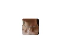 Cliory Gargantilla de diamantes de imitación, collar de tenis, collares de cristal plateado, cadena de cuello brillante, joyería para mujer, Aleación, diamantes de imitación, Diamantes de imitación