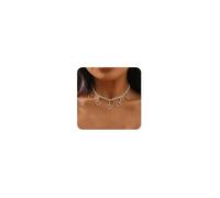 Cliory Gargantilla de diamantes de imitación de cristal, collar de corazón plateado brillante, joyería ajustable para mujer