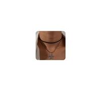 Cliory Gargantilla de estrella en capas, collar de estrella vintage, gargantilla de cuero negro, collar ajustable, accesorio de joyería para mujer