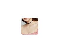 Cliory Gargantilla de piel con estrella de luna negra, collar de luna con diamantes de imitación, joyería para mujer