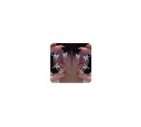 Cliory Pendientes de mariposa y aretes de diamantes de imitación, sin perforación, 2 piezas para mujer