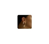 Cliory Pendientes de perlas para las orejas, aretes de cartílago sin perforación, aretes dorados para mujer, joyería para mujer