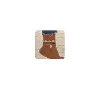 Cliory Tobillera con cuentas bohemias, tobillera en capas, ajustable, para verano, playa, para mujer