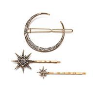 Clip 3pcs Mujer Estrella De La Luna De Pelo Horquillas Pasador De Horquilla Set Accesorios Del Pelo Para Niñas