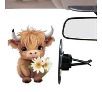 Clip Ambientador Para Coche | Difusor De Para Coches Con Pinza De Ventilación | Diseño Acrílico 2D de Vacuna de las Tierras Altas Difusor de terapia Adhesivo para