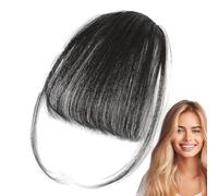 Clip Bang en cabello humano,Extensiones de cabello Bang Clip en,Clip en Air Bangs Flequillo francés - Extensión de cabello con flequillo limpio, clip de flequillo francés, flequillo falso, postizos co