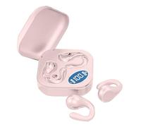 Clip Bluetooth Earbuds, Open Ear Headphones, HiFi Sound Wireless Earphones with Power Display for Sports Running Fit for Small Ears (Rose)
