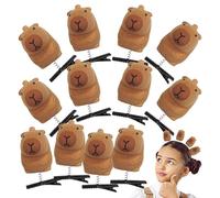 Clip Capybara para mujer, Clip de garra de Capybara - Conjunto de 12 Cartoon Animal Hair Clip,Boinas ligeras y elegantes, ornamento de peinado de diseño de de alta seguridad para amantes de