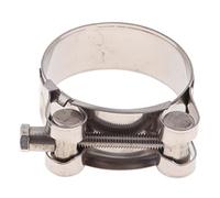 Clip de Abrazadera de Tubo de Escape Acero Inoxidable Reemplazable - Color plata 48-51mm