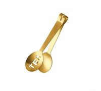 Clip de acero inoxidable para alimentos con agarre seguro y bordes lisos, pinzas de cocina compactas, para ensalada, pan, barbacoa, buffet, cocina, utensilio apto para lavavajillas (dorado)