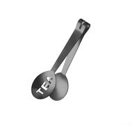 Clip de acero inoxidable para alimentos con agarre seguro y bordes lisos, pinzas de cocina compactas, para ensalada, pan, barbacoa, buffet, cocina, utensilio apto para lavavajillas (negro)