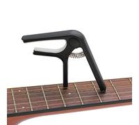 Clip de afinación de guitarra de acero y plástico para guitarra eléctrica, portátil, de madera, clip de afinación para cejilla, transposición, clip de afinación ascendente (negro)