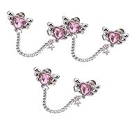 Clip de ajuste de cintura con forma de corazón y alas de ángel para pantalones de mezclilla sueltos, adorno de moda, 3 piezas de extensor de cintura