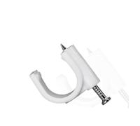Clip de alambre con clavo de acero 100 abrazaderas redondas for cables de 4 a 16 mm en forma de C, de nailon y acero al carbono, for gestión de cables.(16mm)