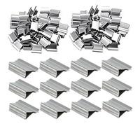 Clip de almeja de papel, 100 clips de almeja, clips de repuesto de metal plateado, suministros de oficina, abrazaderas de papel reutilizables portátiles para documentos, informes, presentaciones, asi