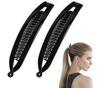 Clip de banana Cabello grueso, clip de plátano para cabello fino, Clip de doble cabello Calta de cola de caballo Barritas, 2x de peinado no deslizante fuertes para estilos gruesos, delgados y rizados