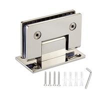 Clip de baño de acero inoxidable de 90° resistente, bisagra de puerta de vidrio sin marco, accesorios de ducha, gabinete de exhibición de vidrio fijo (espejo plateado brillante)