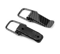 Clip de bloqueo para capó universal, gancho fijación resistente y antioxidante, fácil instalación sin herramientas, diseño en fibra carbono negro, compatible con automóviles camiones
