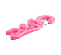 Clip de buceo doble para soporte de manguera BCD, hebilla de retención de regulador de acero inoxidable 304 con giro de 360° para asegurar mangueras y engranajes, negro (rosa)