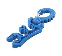 Clip de buceo para soporte de manguera BCD con gancho de retención regulador de acero inoxidable giratorio de 360 grados para montaje de manguera doble y seguridad de equipo de buceo (azul)