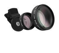 Clip de cámara universal para teléfono móvil profesional de 37 mm, 0,45 x 49 UV, súper gran angular + lente macro 2 en 1 para teléfono móvil (negro)