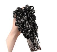Clip de cola de caballo de tela con estampado floral, lazo de mariposa seguro, cómodo soporte para el pelo para entrenamientos y estilo casual, agarre antideslizante para el cabello para deportes