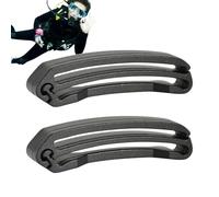 Clip de cola de cincha - Soporte de extremo para placa trasera de buceo, hebilla de cinturón de liberación rápida ABS, conector ligero y para camping, Negro (L), Siehe Beschreibung, Ver