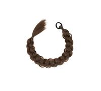 Clip de cola en el pelo 2 extensiones de cola caballo trenzadas largas y rectas con banda elástica sintética Lazos Elásticos Para El Cabello(8)