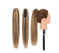 Clip de cola en el pelo Extensión de cola de caballo con clip de garra, cabello humano Remy indio, postizo de cola de caballo, extensiones de cabello de cola de caballo rectas y sedosas de 14-22 pulga