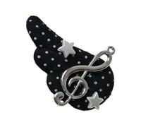 Clip de con acento de notas musicales con de puntos, detalles de estrellas, barrette decorativo, estilo de atuendo diario, accesorio retro, barrette retro con de puntos, soporte de de