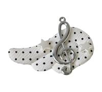 Clip de con acento de notas musicales con de puntos, detalles de estrellas, barrette decorativo, estilo de atuendo diario, accesorio retro, barrette retro con de puntos, soporte de de