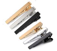 Clip De Corbata De 6 Piezas, Juego De Clips De Corbata Delgada Alfileres De Corbata Ajustados De Cobre Para Hombres, Festival, Aniversario, Fiesta,Citas, Boda, Uso Diario (Dorado, Plateado, Negro)