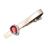 Clip de corbata for hombre, accesorios for corbata de vestido de boda a la moda, joyería, Clips for corbatas de circón con forma de gota de agua for hombre(Red)