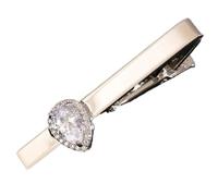 Clip de corbata for hombre, accesorios for corbata de vestido de boda a la moda, joyería, Clips for corbatas de circón con forma de gota de agua for hombre(Silver)