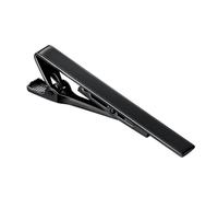 Clip de corbata for hombre, broche barra Simple en tono metálico, accesorios prácticos for, cuello for(Black)