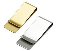 Clip de Dinero de Metal, 2 Piezas Pinzas para Billetes de Acero Inoxidable para Hombres Efectivos de Tarjeta de Crédito Paper Documentos (Plata y Oro)