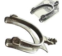 Clip de dinero de plata de ley con diseño de espolón occidental vintage, clip de dinero grabado personalizado, soporte de billetes de metal, clip de dinero vintage de plata de ley, para papá jinete de