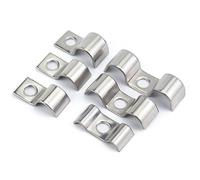 Clip de fijación de tubería simple/doble de acero inoxidable 304 conducto lateral M5-M48 tubo manguera soporte de montaje fijo abrazadera de Clip de sillín 2/4/5/10 Uds ( Size : 5Pcs Double M5-6 )