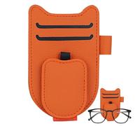 Clip De Gafas De Coche - Soporte Magnético De Cuero | Bolsillo Para Billete Para Parasol 12Cm 60G Portatarjetas Multifuncional Y Organizador De Almacenamiento Para Gafas De Sol Para Un Am, naranja, Se