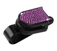 Clip de gafas montado en visera con brillo de diamantes de imitación diseñado para una retención fiable de gafas y artículos de papel (rosa)