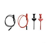 Clip de gancho multímetro con cables de 250 mm y enchufe de 2 mm para sonda mini IC Grabber compatible con analizador lógico, juego rojo y negro