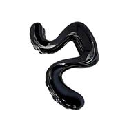 Clip de garra de cola de caballo seguro, color negro brillante | Perfil curvado, dientes internos, bisagra de resorte, control seguro para la escuela, viajes, peinado diario,