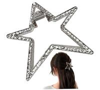 Clip de garra de estrella, Y2k Sliver Star Clips de garra de metal para cabello grueso y pesado, pasadores de sujeción fuerte, accesorios para el cabello de moda para mujeres y niñas, plateado