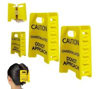 Clip de garra de pelo de señal de advertencia sobreestimulada, clip de pelo amarillo de advertencia, para compañeros de trabajo y cualquier persona que ama los accesorios extraños (2)